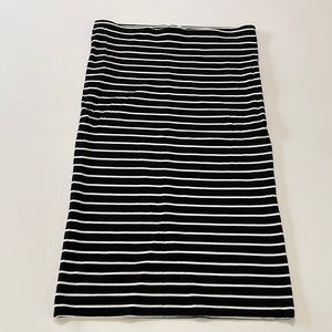 Loft Black White Striped Knit Pencil Skirt Size XS